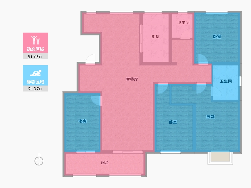 山东省-济宁市-惠民泽缘名府-130.00-户型库-动静分区