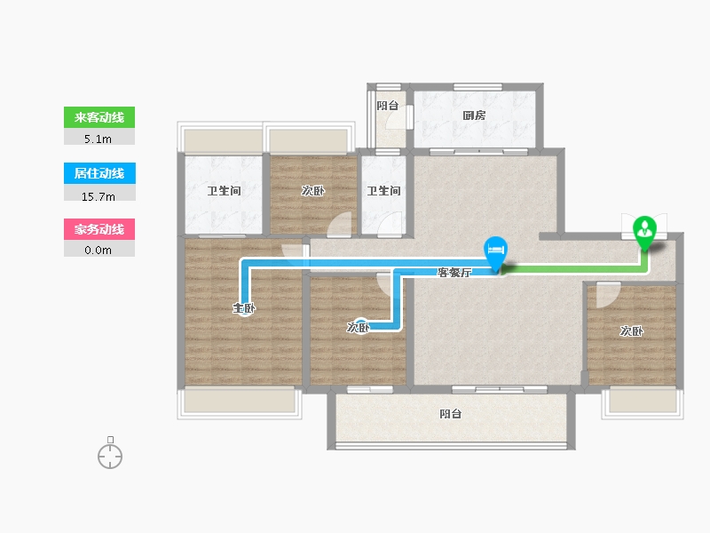 湖南省-株洲市-株洲醴陵旗滨•公园里-124.15-户型库-动静线