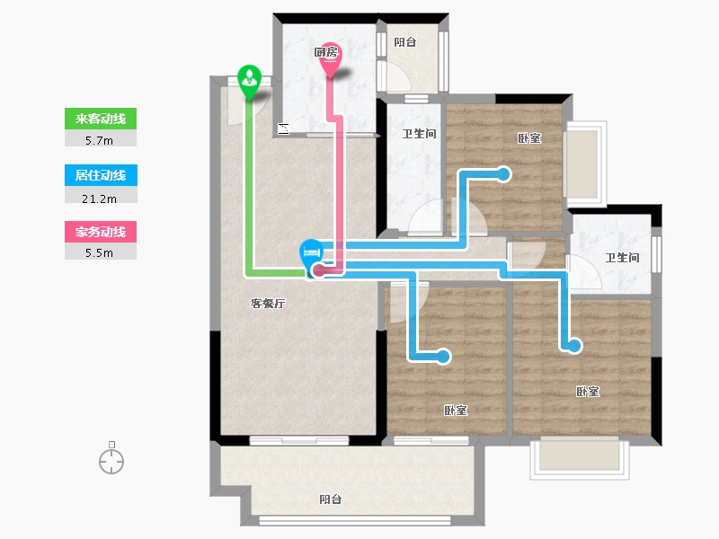 湖北省-荆州市-万森国际广场-97.00-户型库-动静线