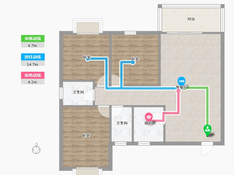 湖北省-十堰市-宏锦天地-85.09-户型库-动静线