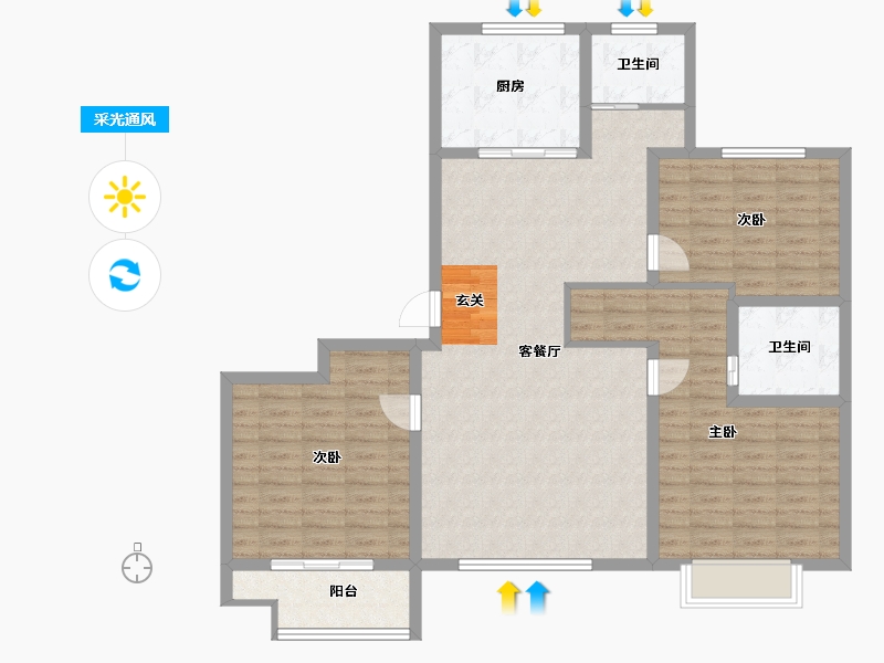 山东省-枣庄市-澜悦龙城-112.99-户型库-采光通风