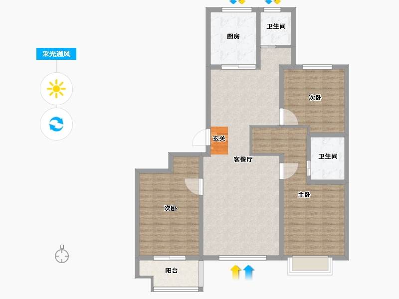 山东省-枣庄市-澜悦龙城-113.01-户型库-采光通风