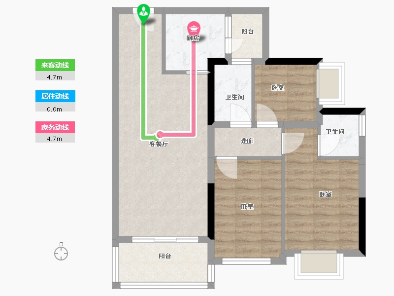 广东省-佛山市-碧桂园翡翠郡-69.26-户型库-动静线