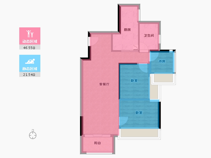 广东省-广州市-天健云山府-60.82-户型库-动静分区