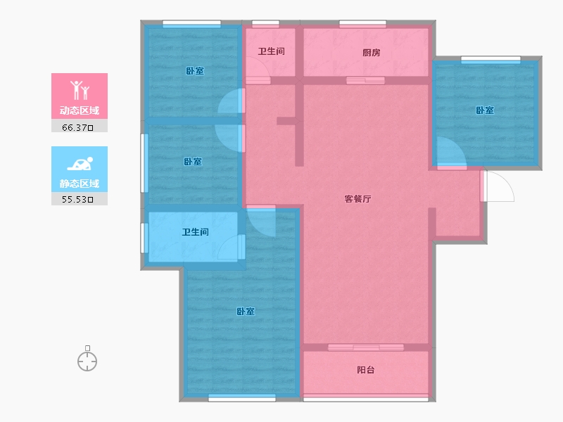 湖北省-荆州市-玫瑰湾小区-108.00-户型库-动静分区