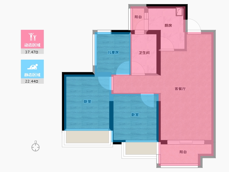 广东省-佛山市-金科集美山水-52.03-户型库-动静分区