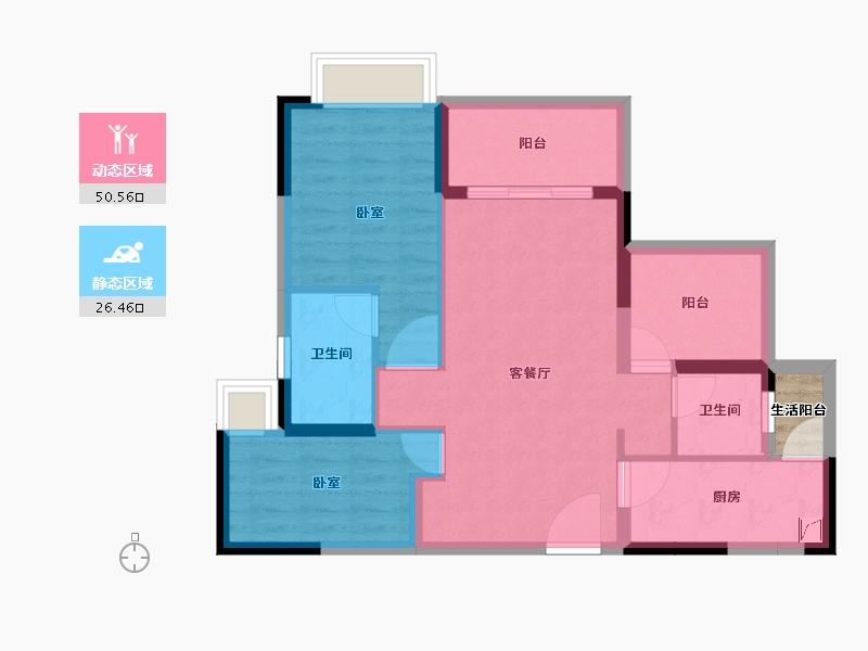 广东省-湛江市-湛江爱琴海国际广场-69.97-户型库-动静分区