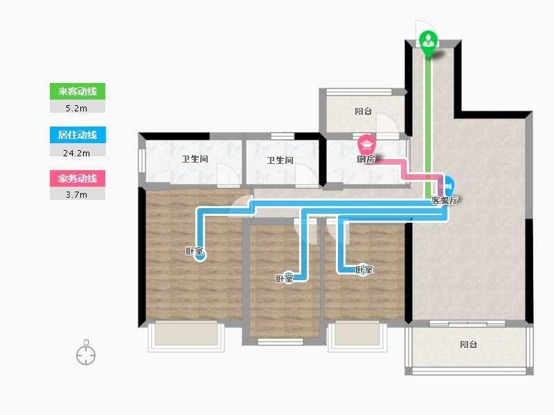 广东省-佛山市-郁南碧桂园-91.16-户型库-动静线