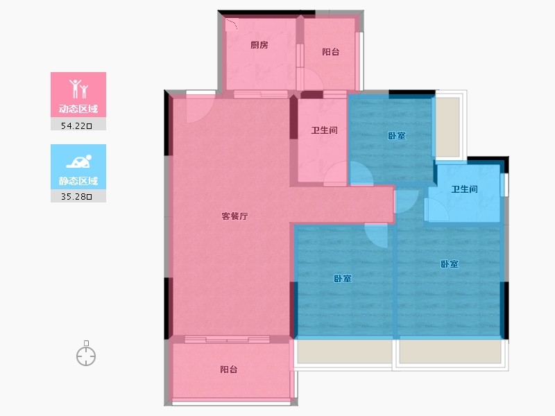 广东省-广州市-广州碧桂园樾时光-80.00-户型库-动静分区