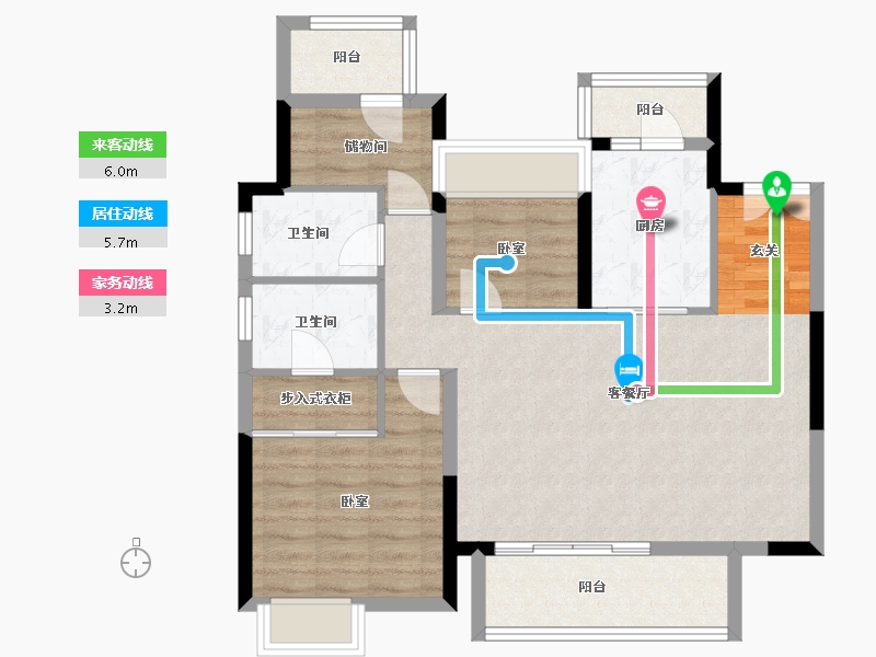 湖南省-岳阳市-岳阳未名府-84.62-户型库-动静线