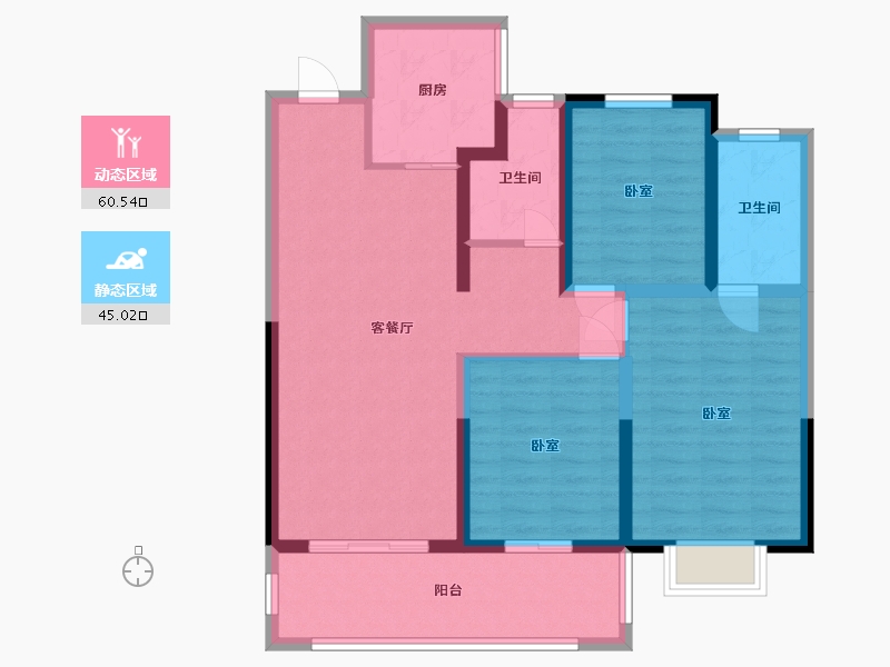 江苏省-无锡市-世茂璀璨蠡湖湾-94.08-户型库-动静分区