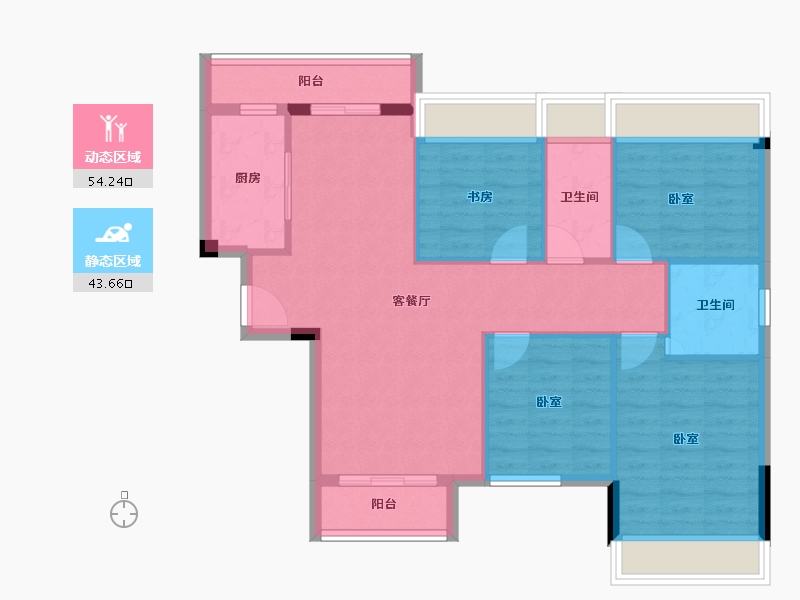 广东省-江门市-缤纷汇广场-88.34-户型库-动静分区