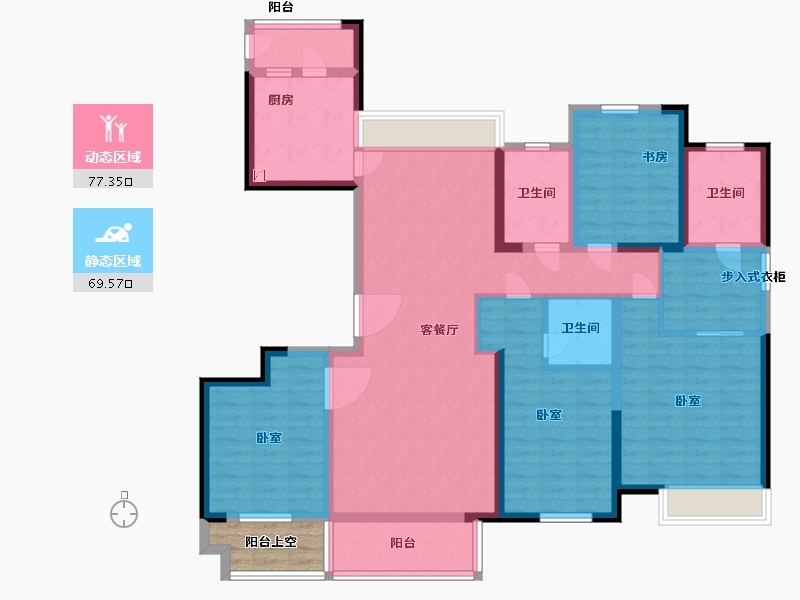 浙江省-宁波市-余姚中梁首府-134.00-户型库-动静分区