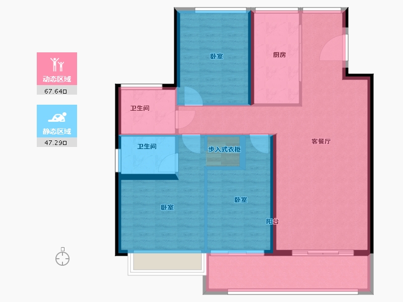 湖北省-武汉市-融侨滨江城-104.00-户型库-动静分区