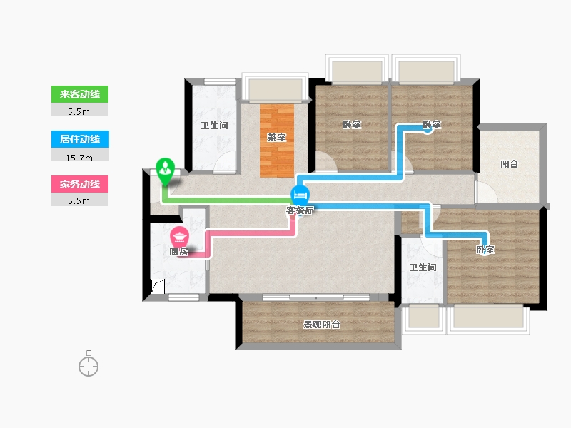 广东省-湛江市-湛江爱琴海国际广场-95.82-户型库-动静线