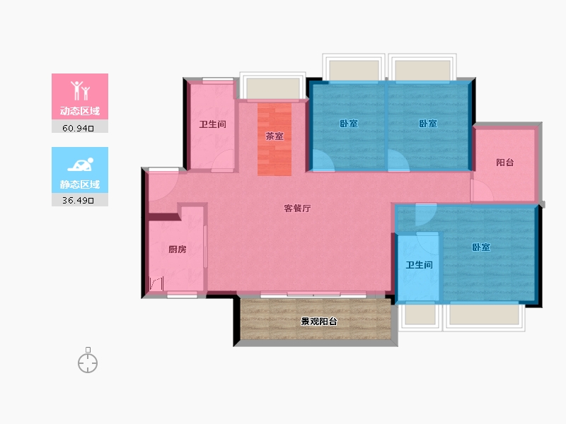 广东省-湛江市-湛江爱琴海国际广场-95.82-户型库-动静分区