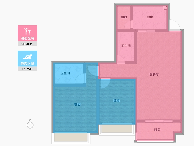 广东省-江门市-方圆月岛首府-84.65-户型库-动静分区