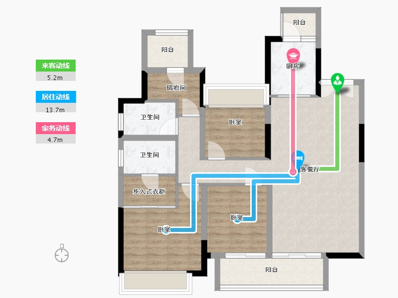 湖南省-岳阳市-岳阳未名府-93.95-户型库-动静线