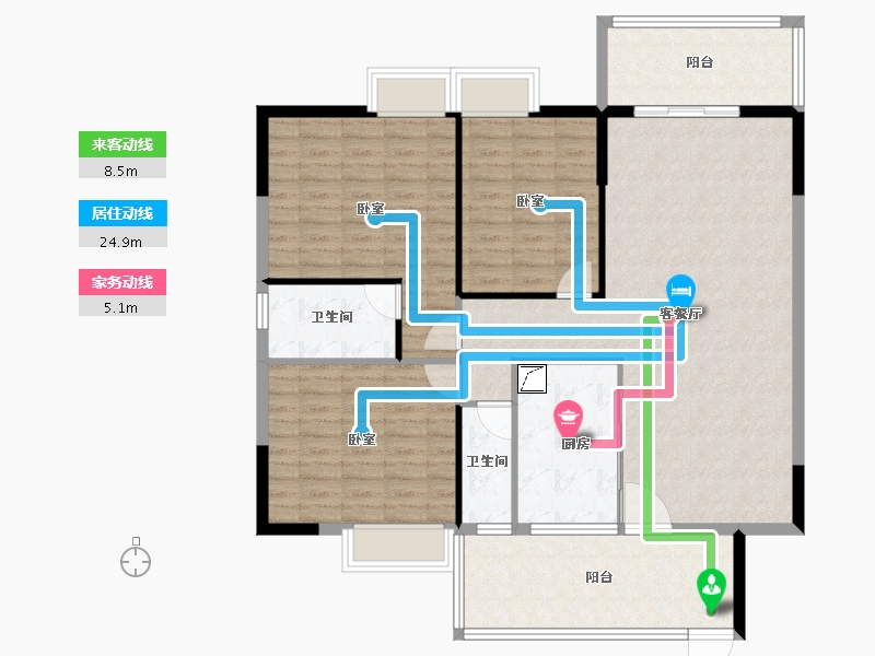 广东省-湛江市-建实碧绿花园-124.18-户型库-动静线