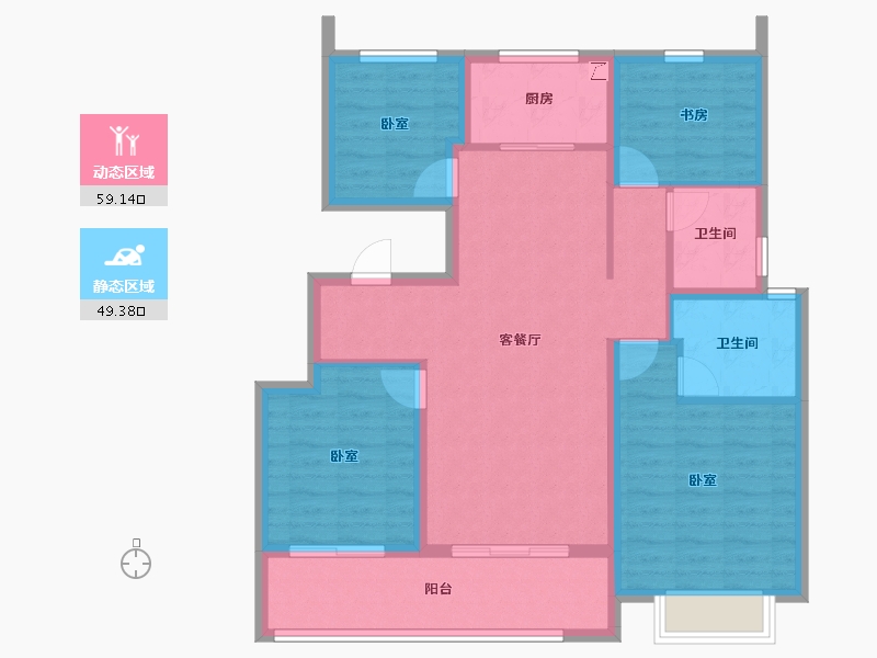 浙江省-宁波市-慈城金茂逸墅-97.04-户型库-动静分区