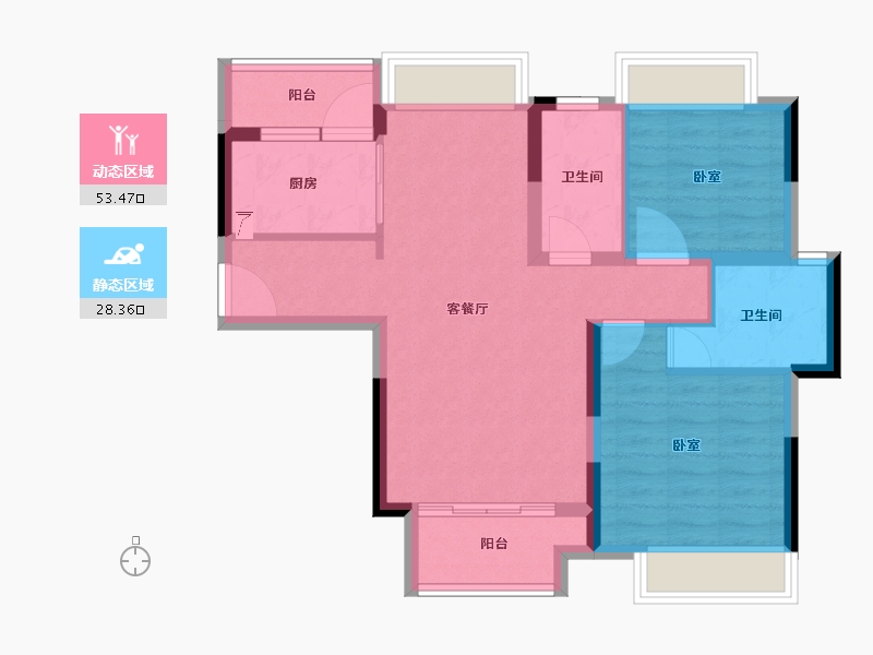 广东省-江门市-方圆月岛首府-72.54-户型库-动静分区