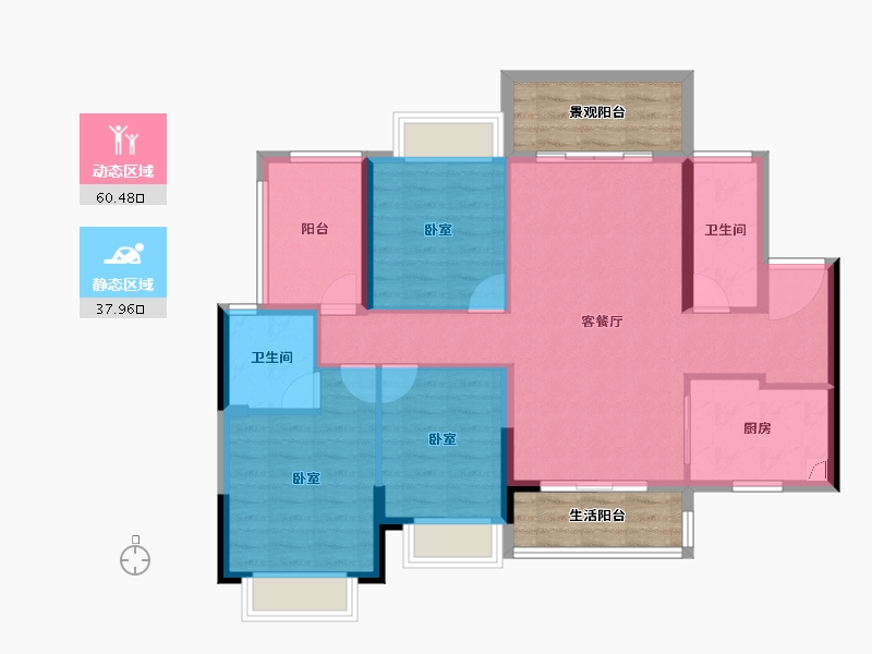 广东省-湛江市-湛江爱琴海国际广场-99.05-户型库-动静分区