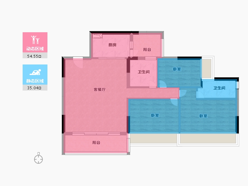 广东省-广州市-广州碧桂园樾时光-80.00-户型库-动静分区