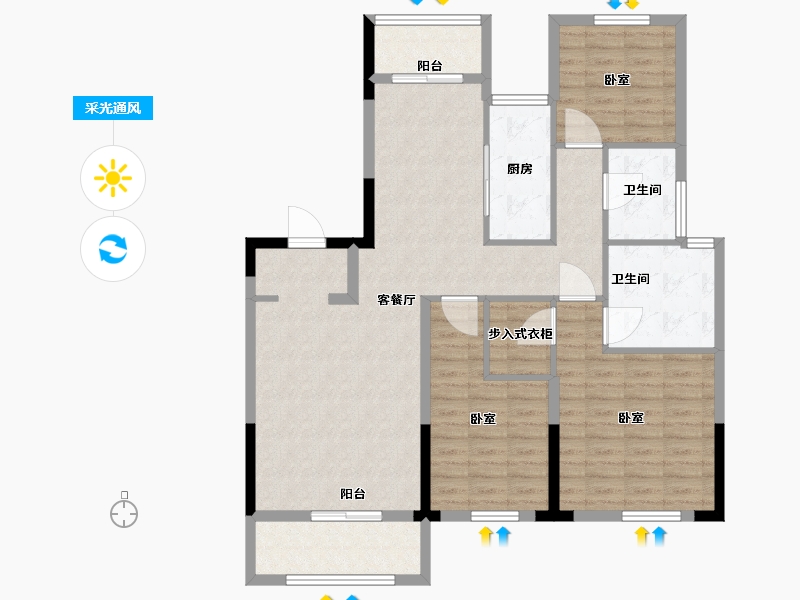 浙江省-宁波市-星悦中心-112.00-户型库-采光通风