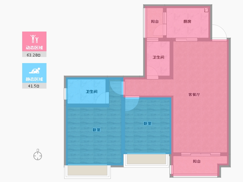 广东省-江门市-方圆月岛首府-93.30-户型库-动静分区