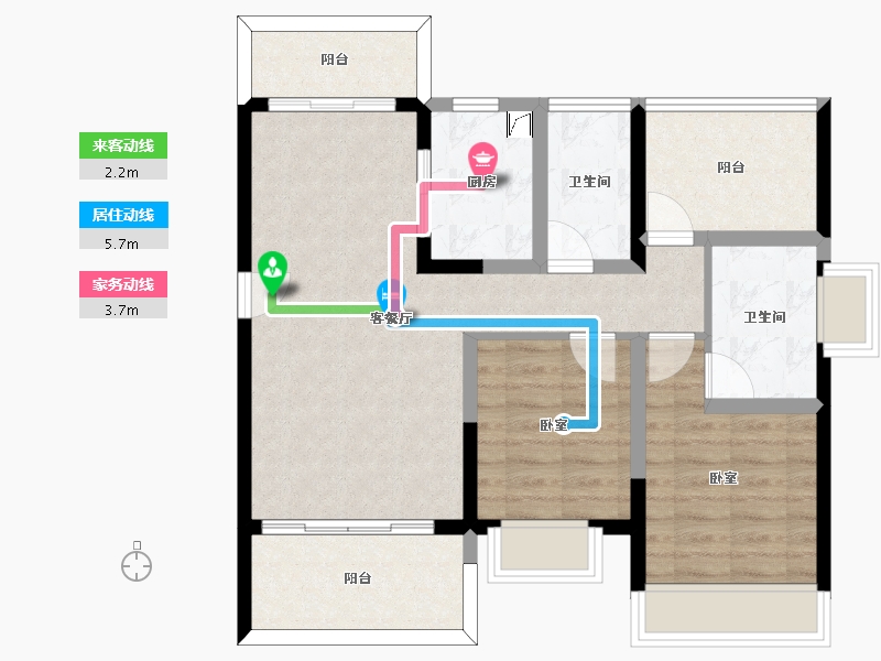 广东省-惠州市-江湾公馆二期-77.53-户型库-动静线