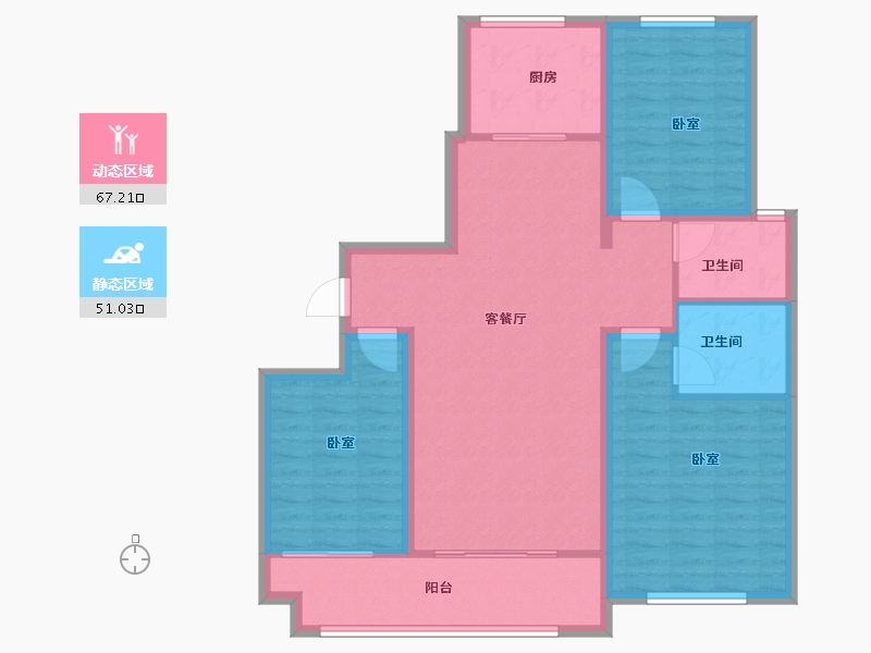 山东省-聊城市-民生冠宏智慧城-107.00-户型库-动静分区