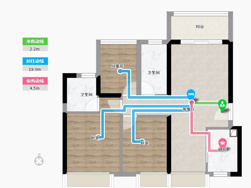 广东省-佛山市-金科集美山水-65.23-户型库-动静线