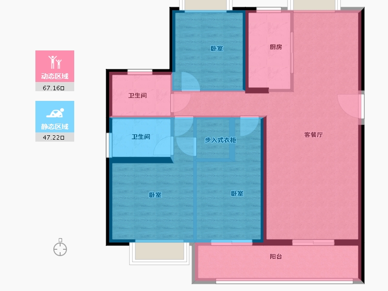 湖北省-武汉市-融侨滨江城-103.00-户型库-动静分区