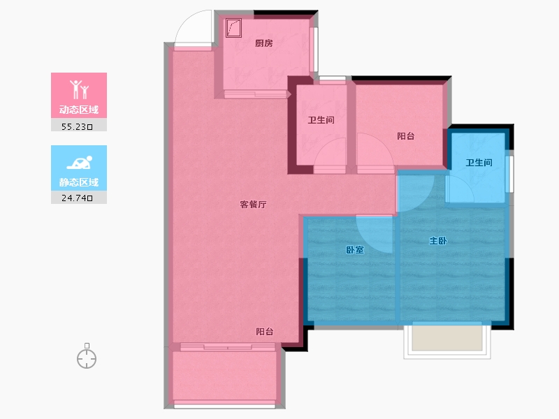 广东省-佛山市-恒福天悦-71.00-户型库-动静分区