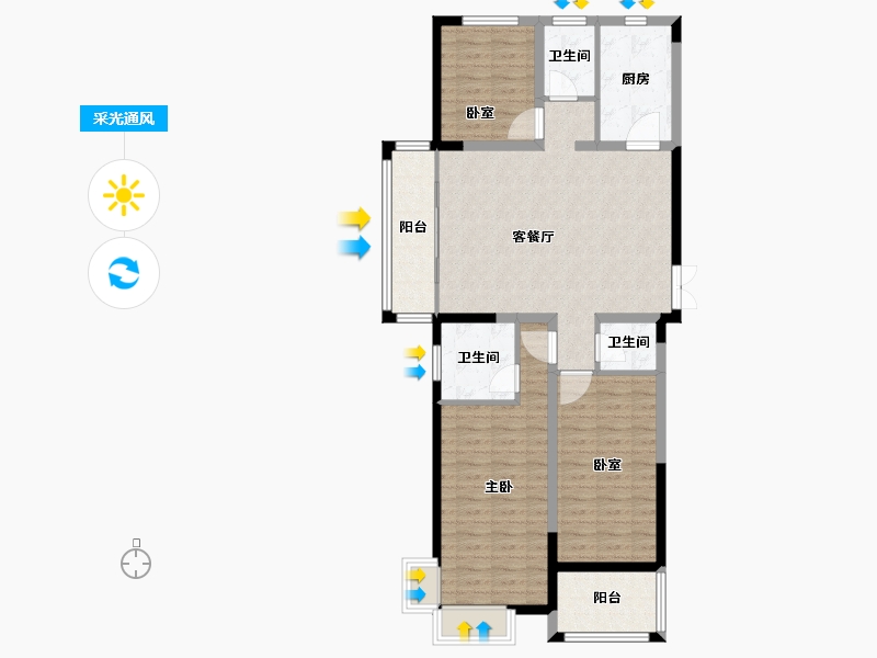 安徽省-六安市-御龙湾-101.03-户型库-采光通风