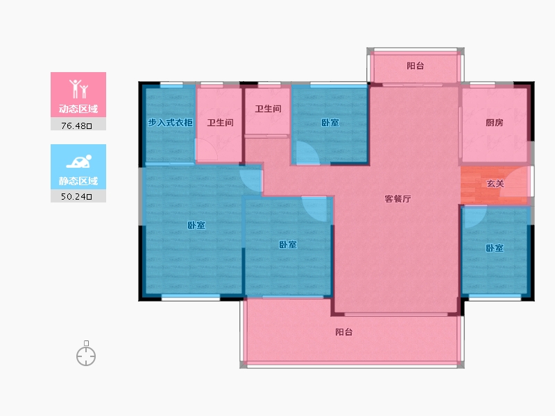 湖南省-邵阳市-邵阳碧桂园凤凰城-116.28-户型库-动静分区