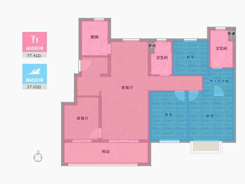 浙江省-宁波市-慈城金茂逸墅-102.50-户型库-动静分区