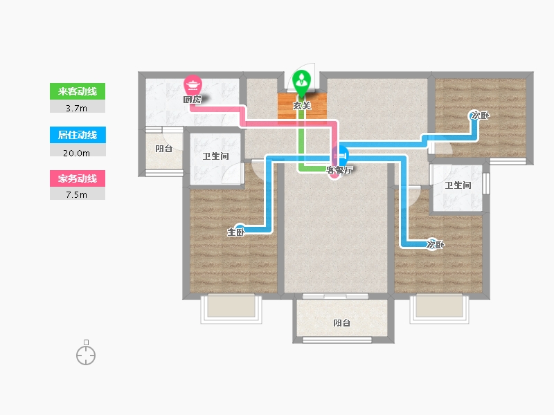 山东省-枣庄市-皇嘉花园-86.00-户型库-动静线