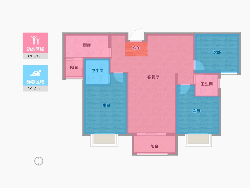 山东省-枣庄市-皇嘉花园-86.00-户型库-动静分区