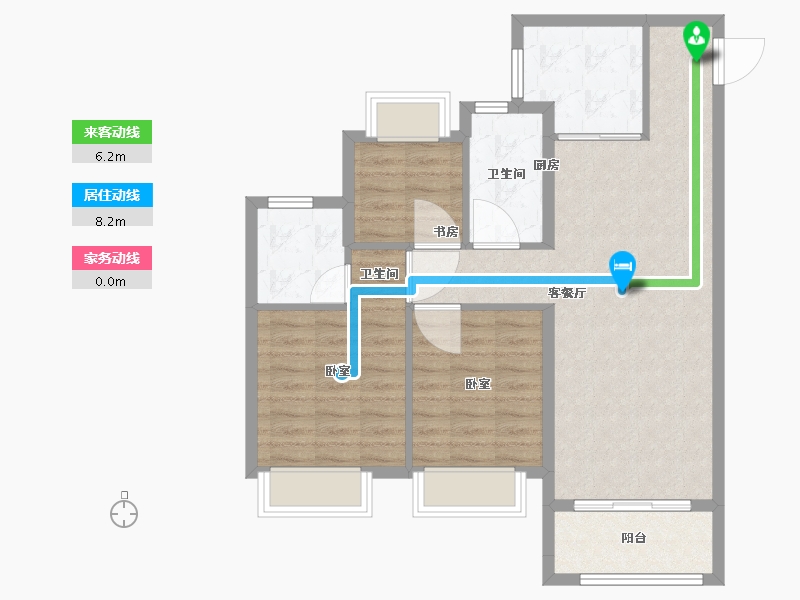 湖北省-武汉市-武汉雅居乐花园-79.97-户型库-动静线