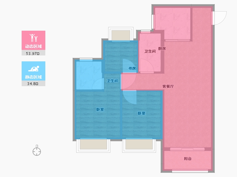 湖北省-武汉市-武汉雅居乐花园-79.97-户型库-动静分区