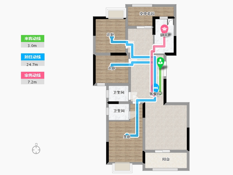 湖南省-长沙市-兴汝金城-102.83-户型库-动静线