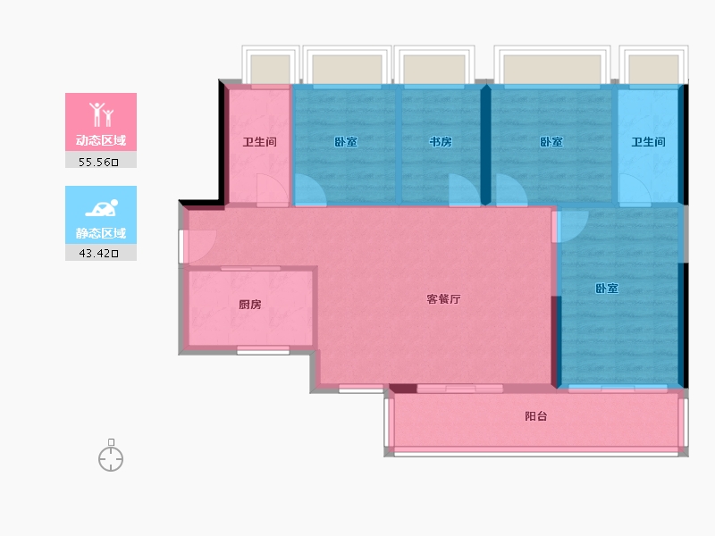 广东省-佛山市-碧桂园翡翠郡-89.49-户型库-动静分区