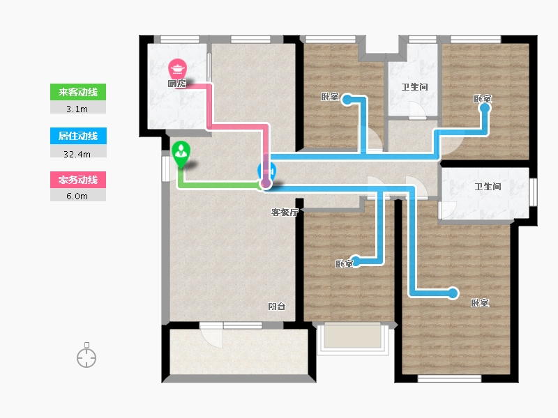 湖北省-武汉市-兰亭大境-112.00-户型库-动静线