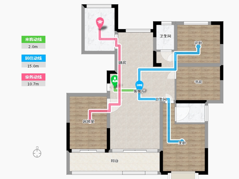 安徽省-蚌埠市-柏庄香府-103.98-户型库-动静线