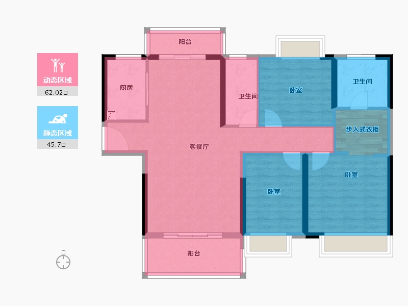 广东省-江门市-方圆月岛首府-96.65-户型库-动静分区