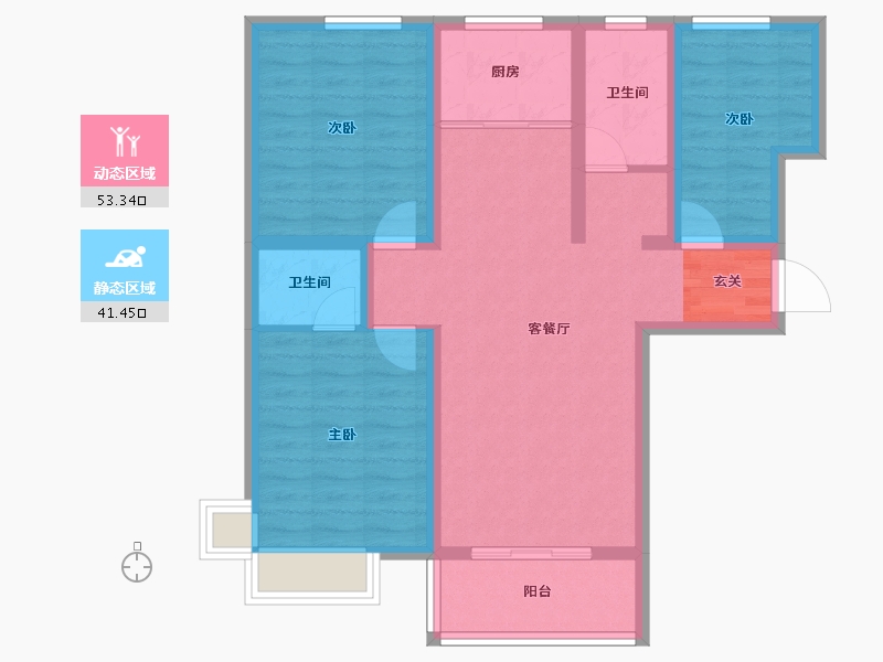 山东省-枣庄市-澜悦龙城-84.02-户型库-动静分区