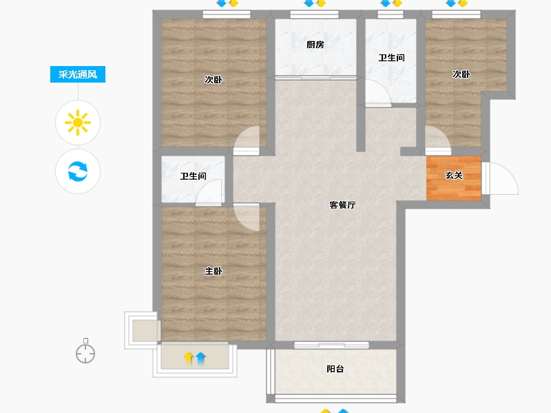 山东省-枣庄市-澜悦龙城-84.02-户型库-采光通风