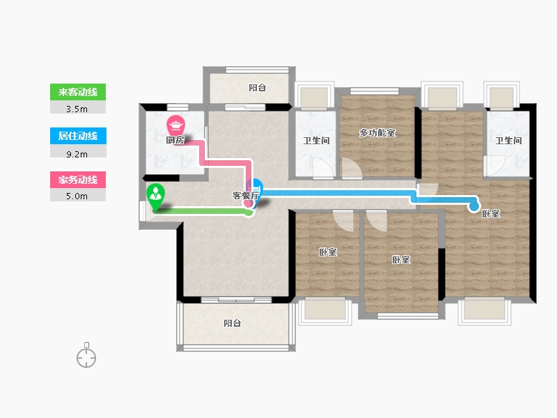 广东省-佛山市-郁南碧桂园-104.65-户型库-动静线