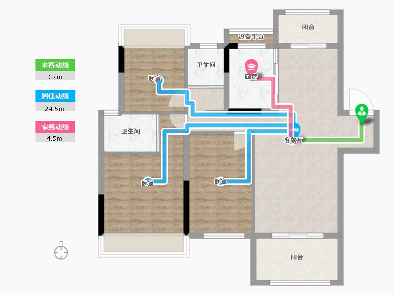 湖北省-黄石市-航宇罗马假日-94.11-户型库-动静线